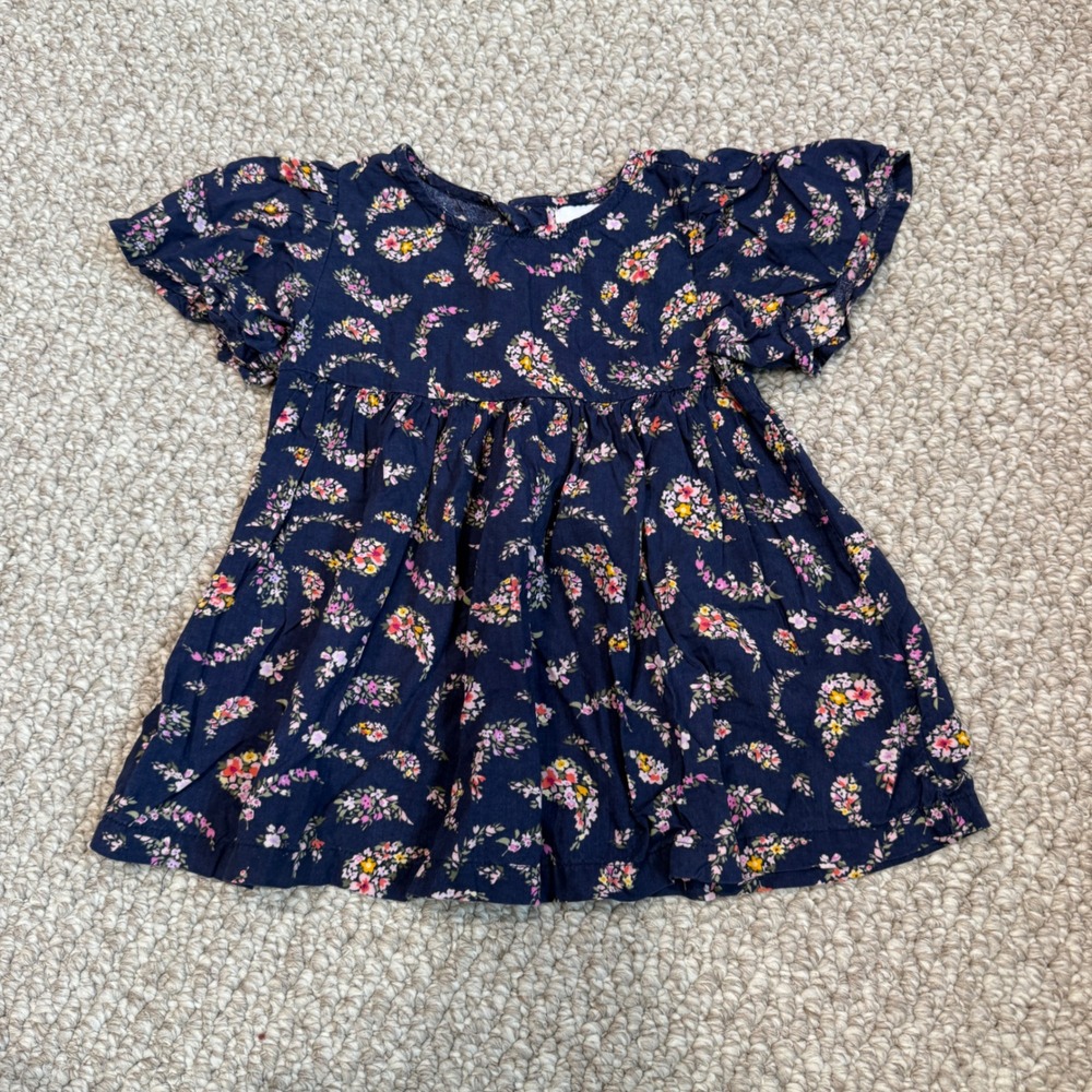 Old Navy Toddler Girls Navy Blue Floral Flutter Sleeve Top Size 3T